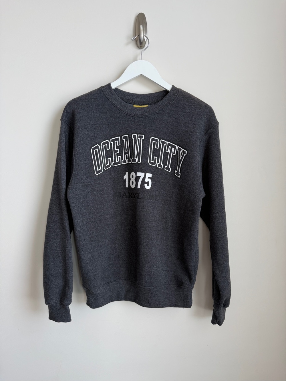 Ocean City 1875 Crewneck Sweatshirt - Charcoal Grey Small